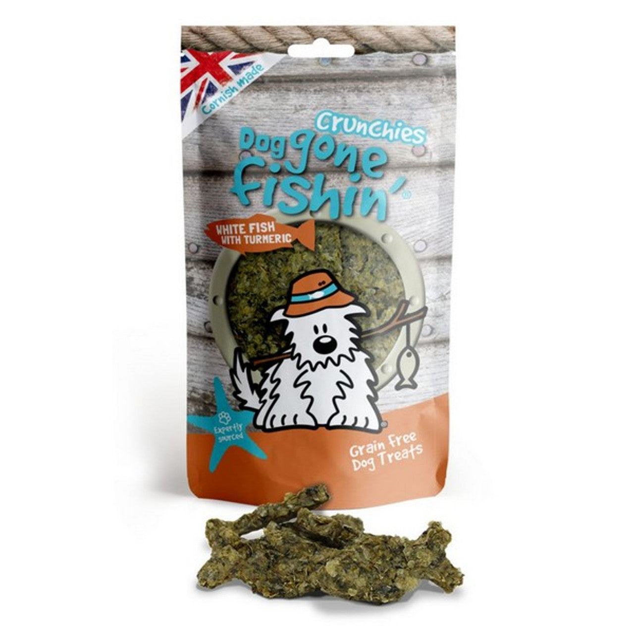 Dog Gone Fishin' White fish Crunchies with Turmeric 75g