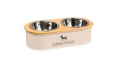 House of Paws Dual Raised Cream Feeder