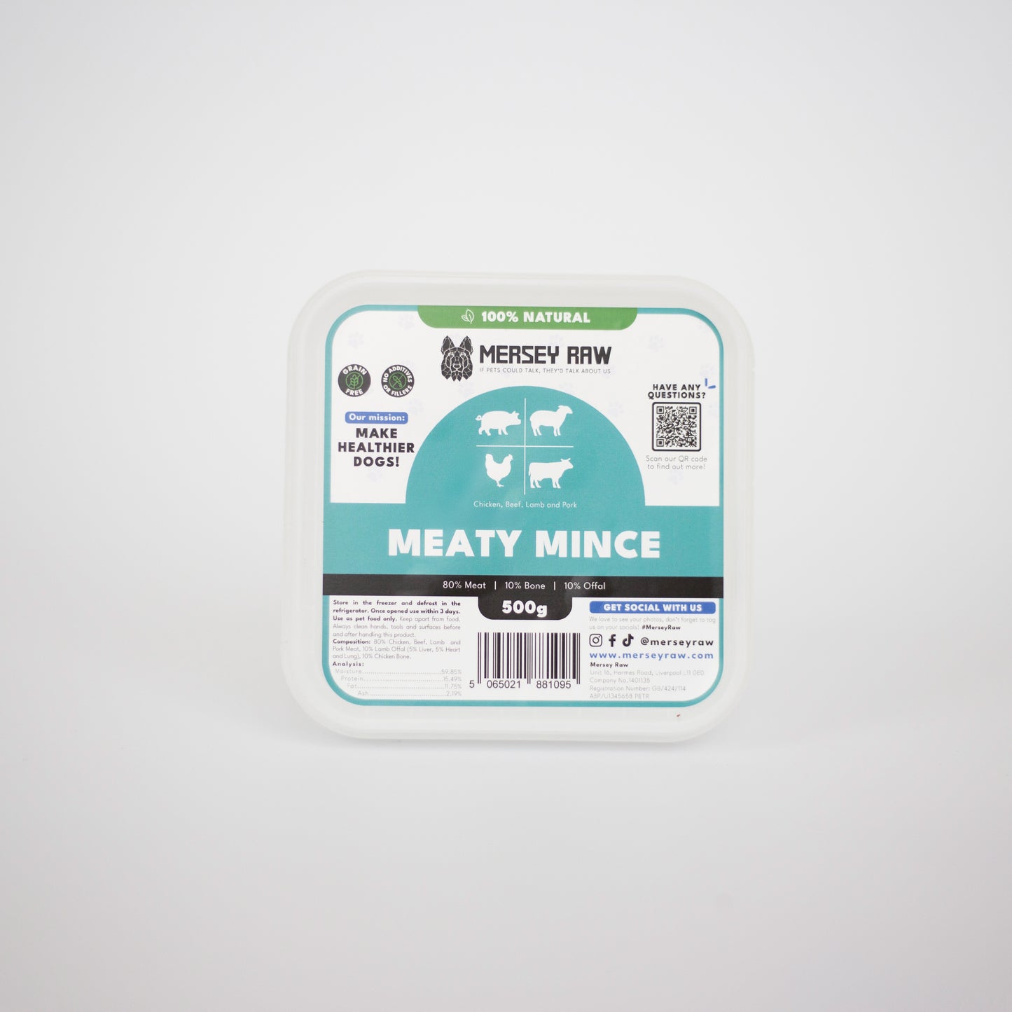 Mersey Raw Meaty Mince Complete 500g